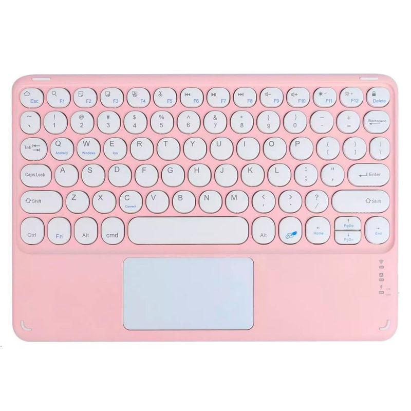 GENERICO - Teclado Inalámbrico Para iPad  Tablet Universal Touchpad Rosa