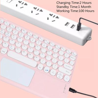 Imagen 2 del producto Teclado Inalámbrico Para iPad Tablet Universal Touchpad Rosa