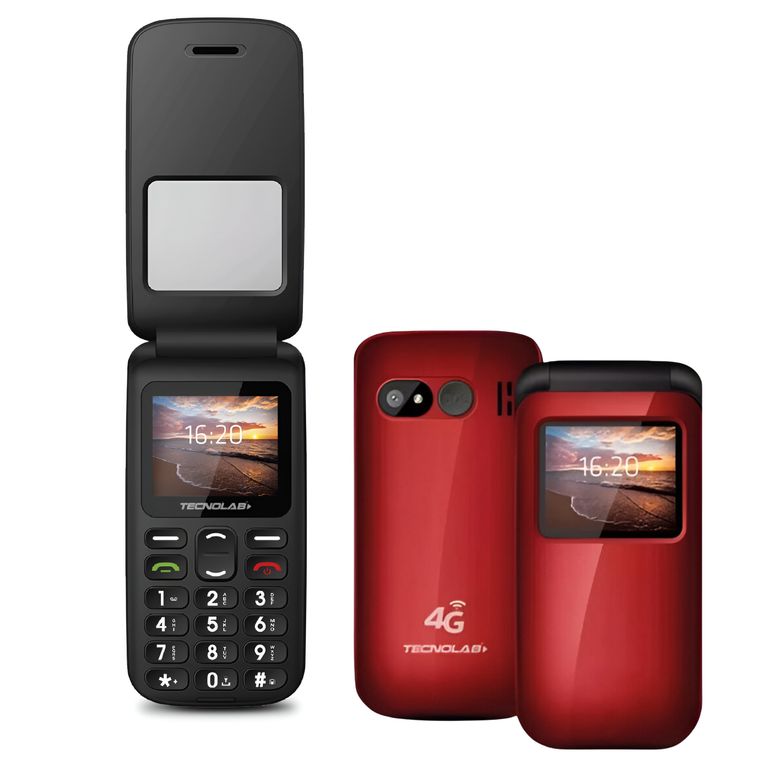 TELEFONO SENIOR TECNOLAB ALMEJA ROJO 4G TL456R