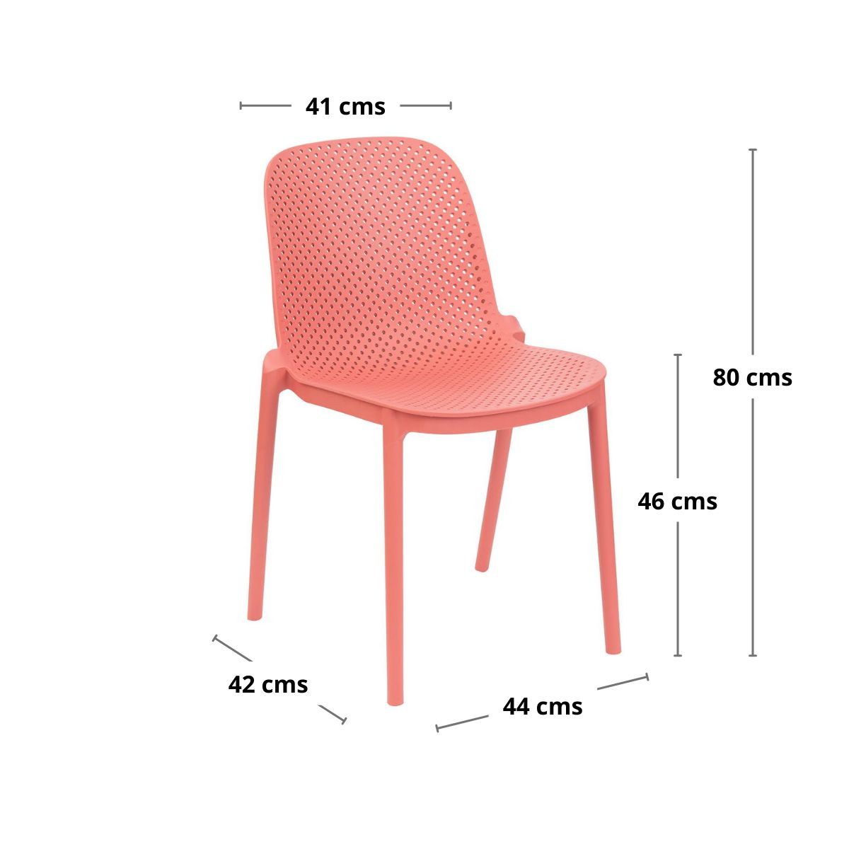 WHITE MARKET - Pack x 4 Silla Terraza Oasis Naranja
