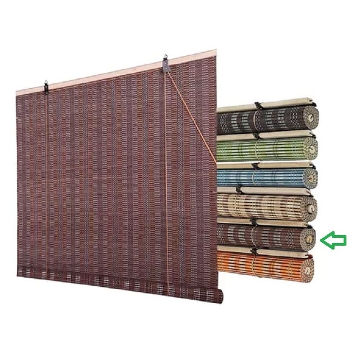 BAMBU - Cortina Roller Bambu natural 150x180 Esterilla Enrollable BROWN