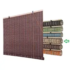 BAMBU - Cortina Roller natural 90x180 Esterilla Enrollable WOOD