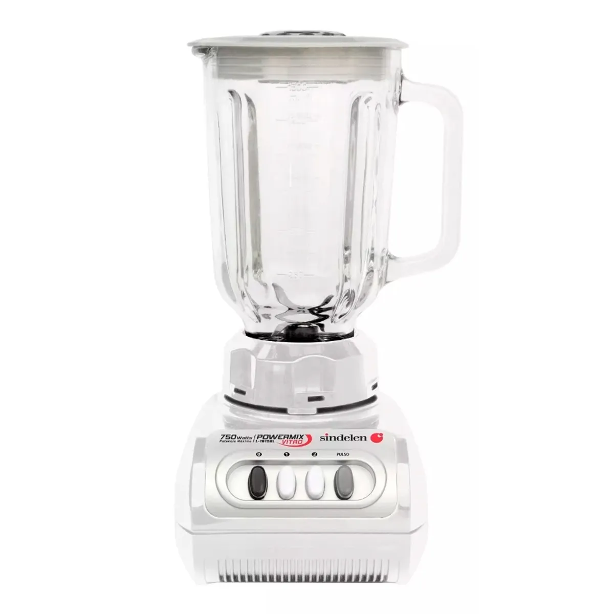 SINDELEN - Licuadora Pica Hielo 1500ml PowerMix 750w con pulso Jarra Vidrio