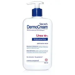 SIMMONS - Crema Corporal Dermocream Urea Hidratación Dosificador 400ml.-