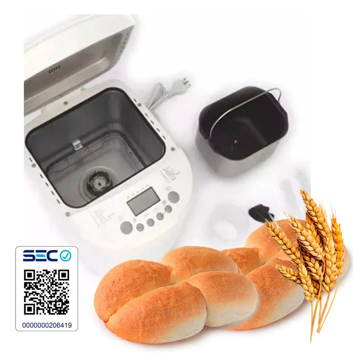 SINDELEN - Maquina para hacer Pan capacidad 900gr certificada SEC