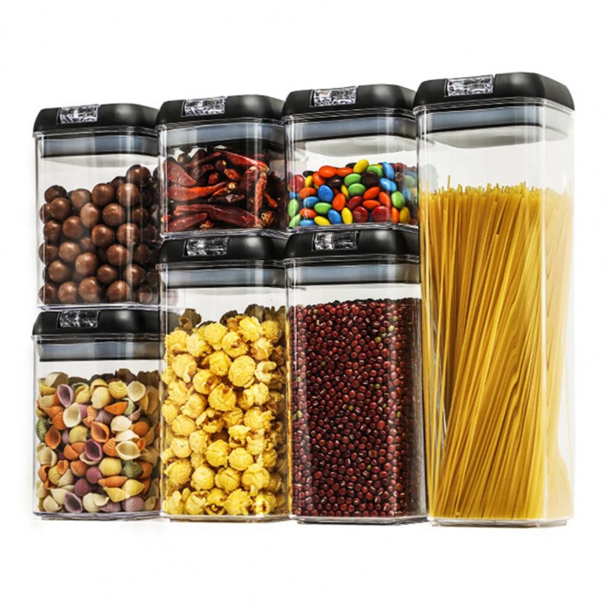 GENERICO - Contenedores recipientes hermético de cocina alimentos 7 pcs