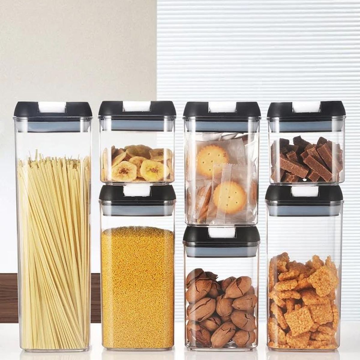 GENERICO - Contenedores recipientes hermético de cocina alimentos 7 pcs