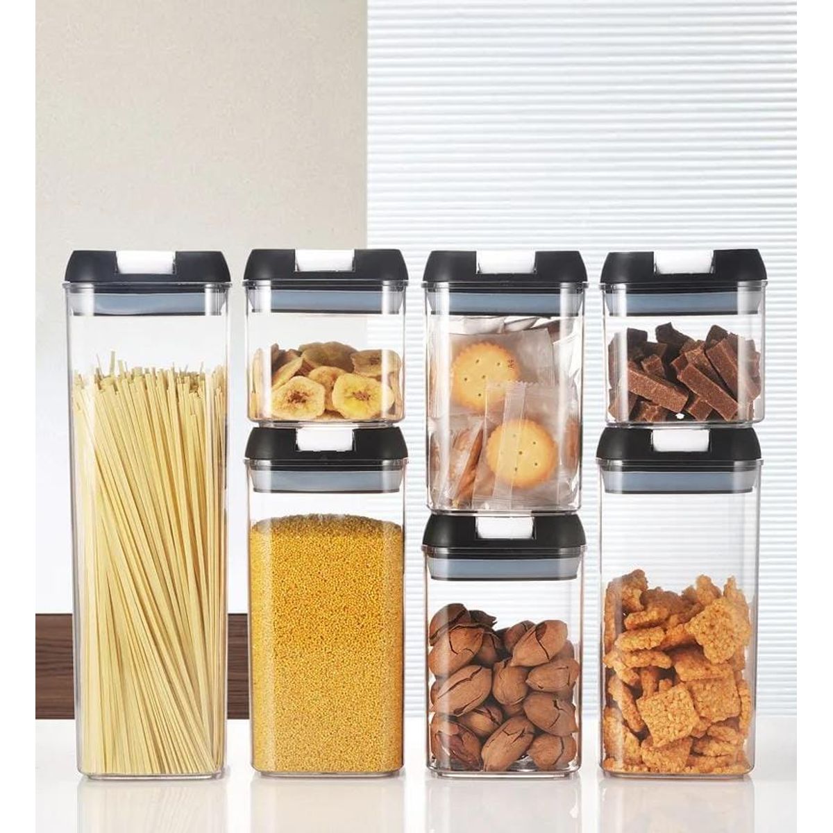 GENERICO - Contenedores recipientes hermético de cocina alimentos 7 pcs