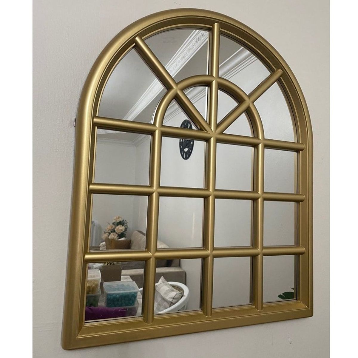 GENERICO - Ventana Espejo Catedral Dorado para Pared