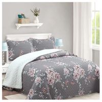 Cubrecama Quilt Sherpa 2 Plazas Modelo Old Roses + 2 Fundas 50x70 Cm.