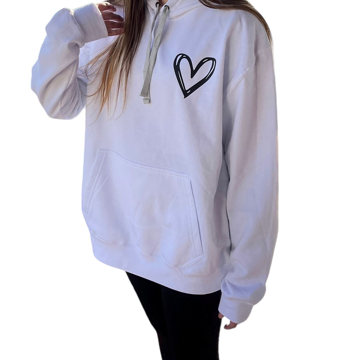 GENERICO - Poleron Hoodie little heart blanco 4women