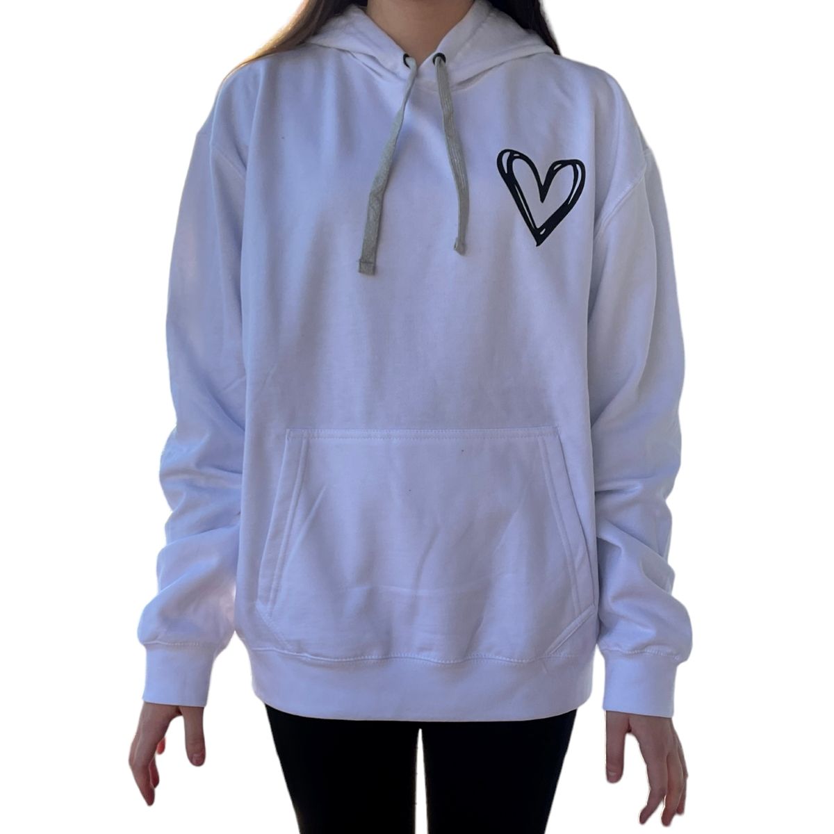 GENERICO - Poleron Hoodie little heart blanco 4women