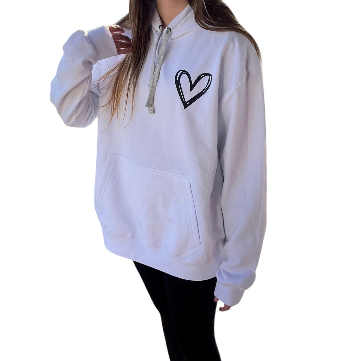 GENERICO - Poleron Hoodie little heart blanco 4women