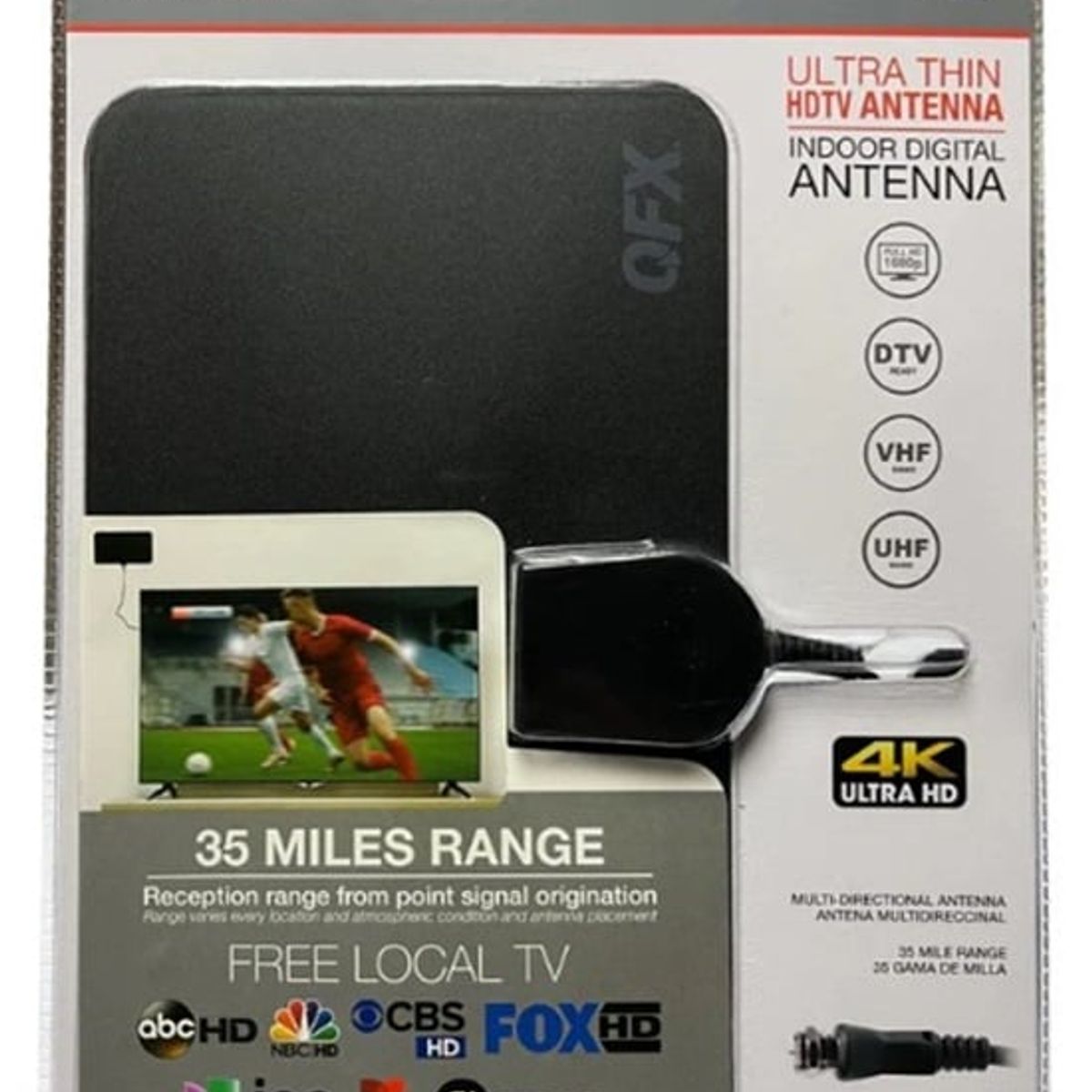 GENERICO - Antena HDTV Ultra Delgada QFX ANT-7 - Nexstore