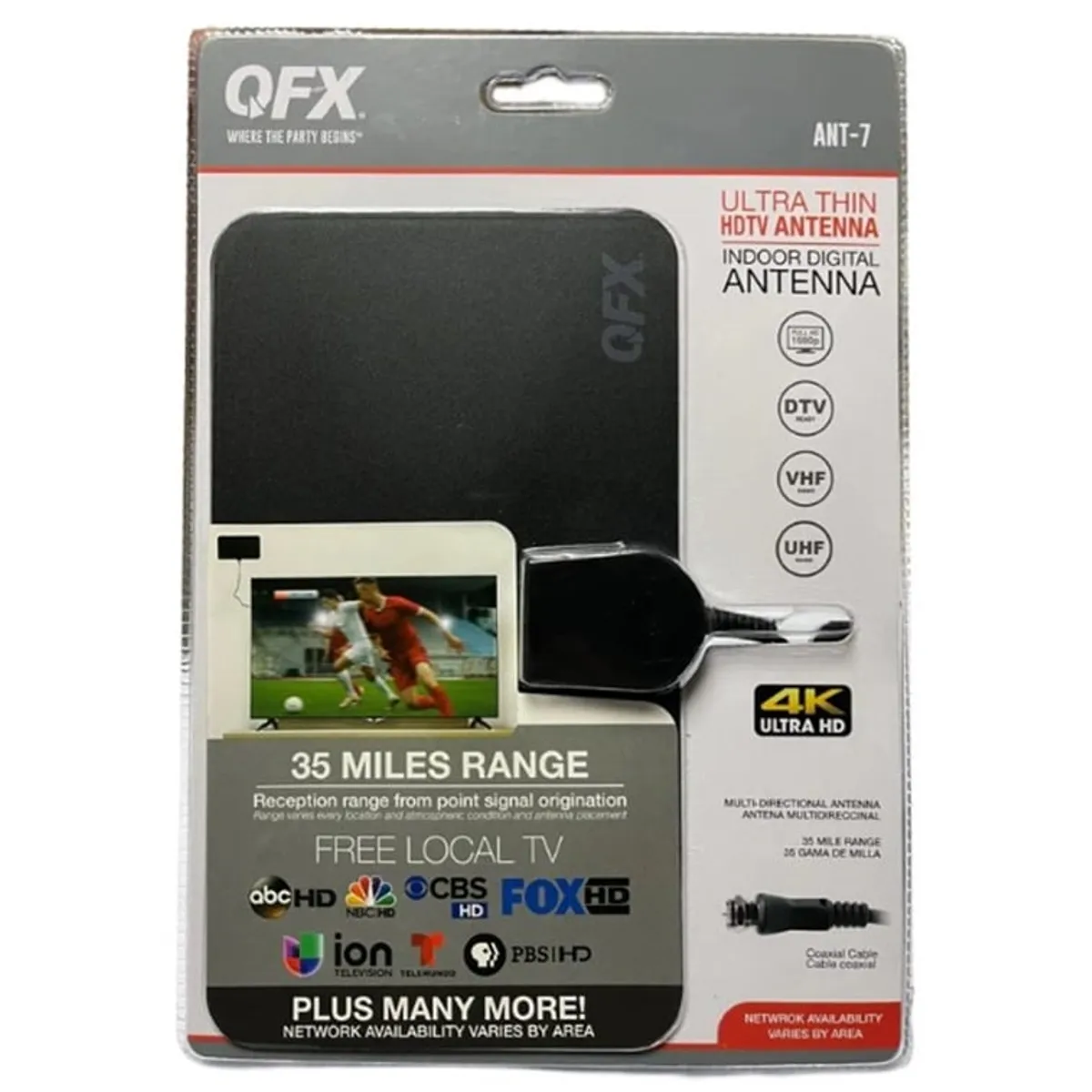 GENERICO - Antena HDTV Ultra Delgada QFX ANT-7 - Nexstore