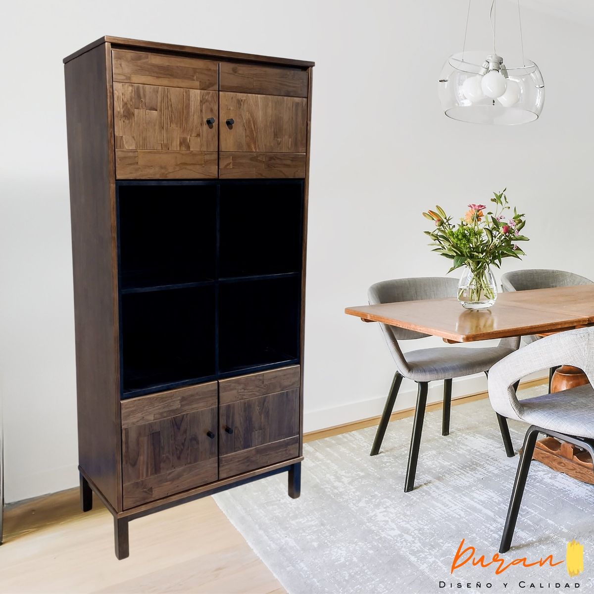 MUEBLES DURAN - Vitrina Tokio - Bicolor Hualle