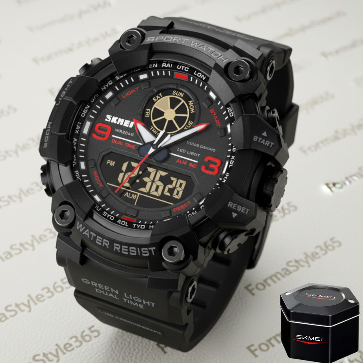 SKMEI - Reloj De Hombre Deportivo Análogo Digital SKMEI Sumergible Táctico