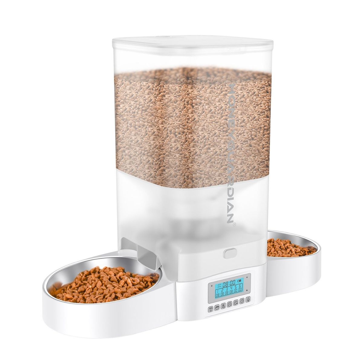 GENERICO - Dispensador Automático Comida Gato Doble Plato 5 L Blanco