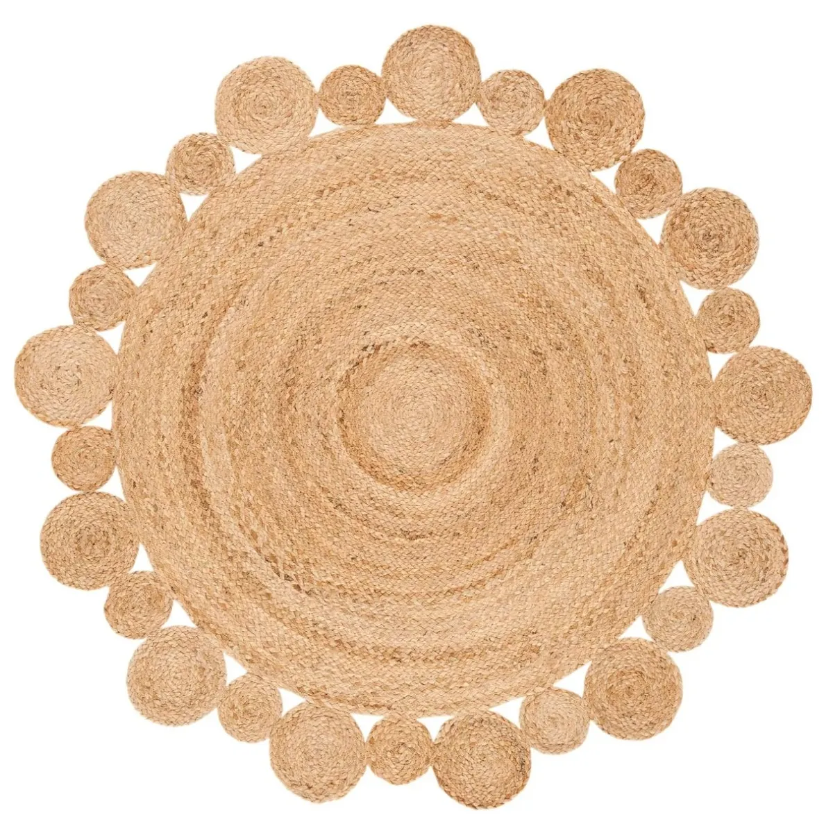 GENERICO - Alfombra de Yute Borde Circular 120cm