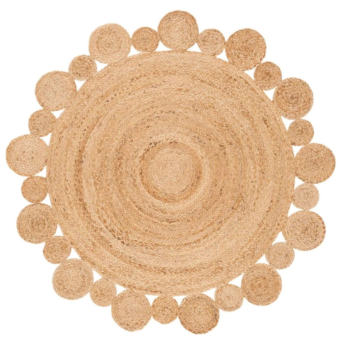 GENERICO - Alfombra de Yute Borde Circular 120cm