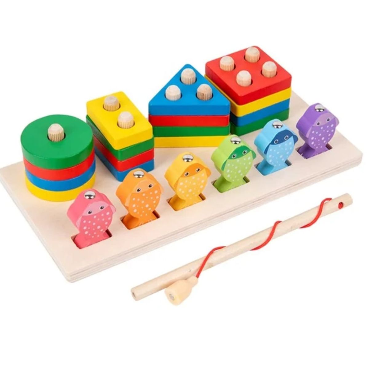 GENERICO - Juego De Pesca Magnetico Y Encaje Juguete De Madera Niños
