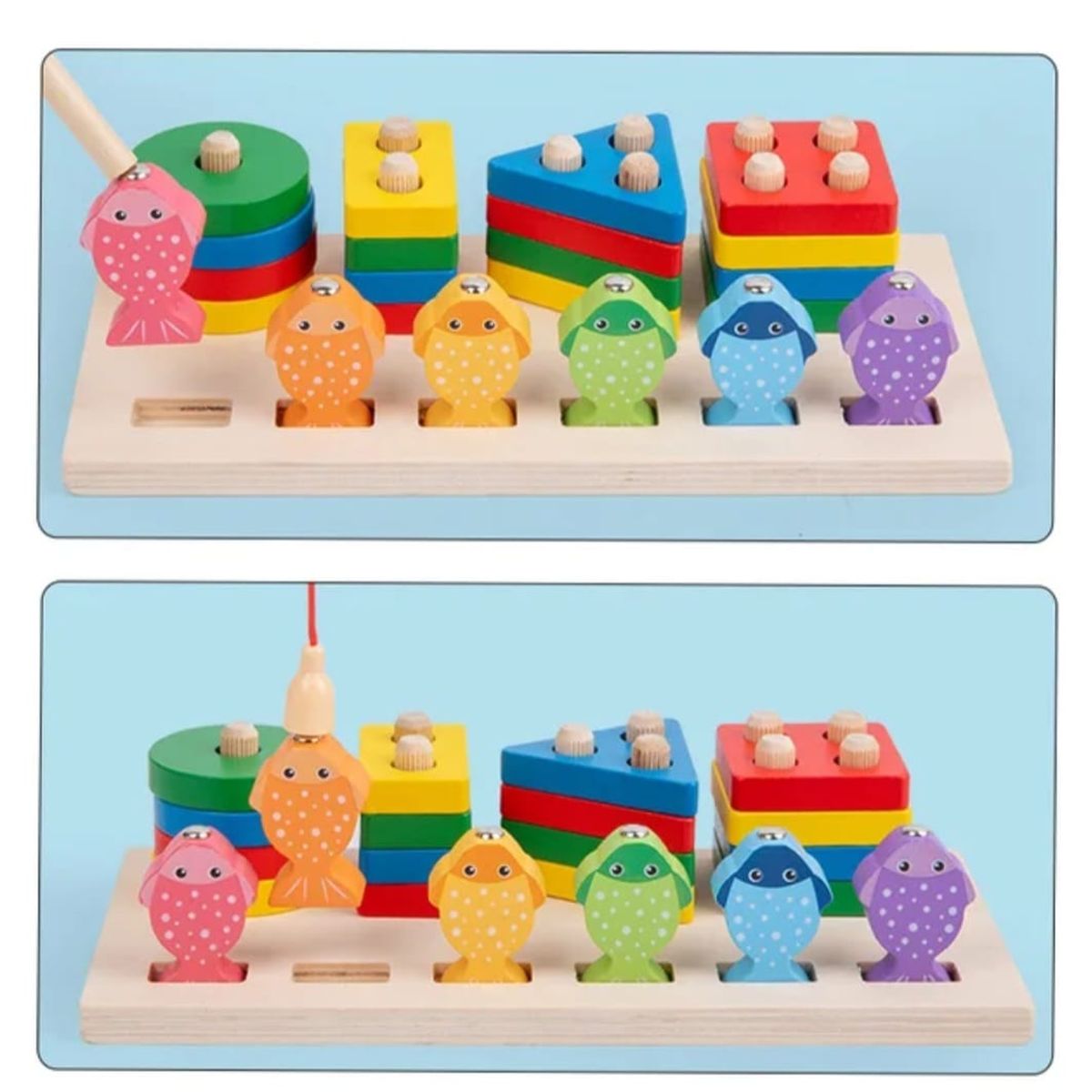 GENERICO - Juego De Pesca Magnetico Y Encaje Juguete De Madera Niños