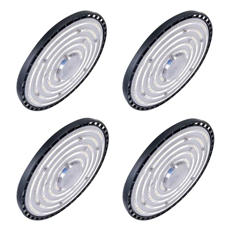 KUANGYE - 4 Pcs Campana LED UFO FLAT 200W Mega Techo Iluminación