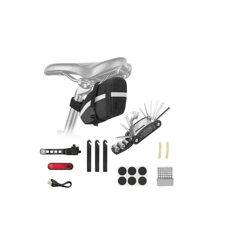 GENERICO - Kit De Herramientas Para Bicicleta + Bolso Sillín Black