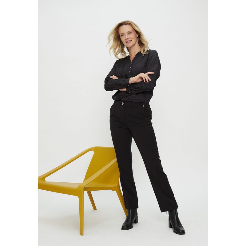 MA GRIFFE - Blusa Lisa Negro Magriffe