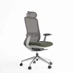KRONE GAMING - Silla Escritorio Oficina Krone Ergonómica Ejecutiva - Gris Verde