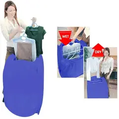 GENERICO - Secador De Ropa Eléctrico Portátil Plegable Azul