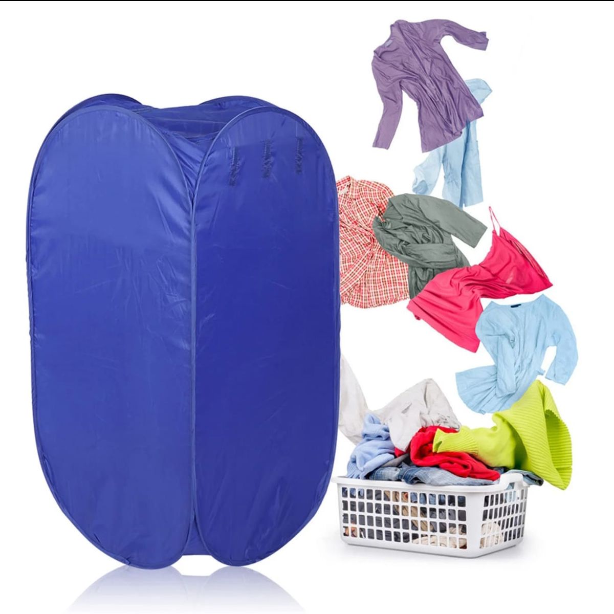 GENERICO - Secador De Ropa Eléctrico Portátil Plegable Azul