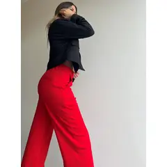 MARA MORE - PANTALON SASTRERO FLARE ROJO