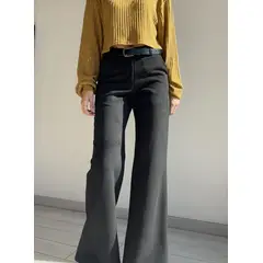 MARA MORE - PANTALON SASTRERO FLARE NEGRO