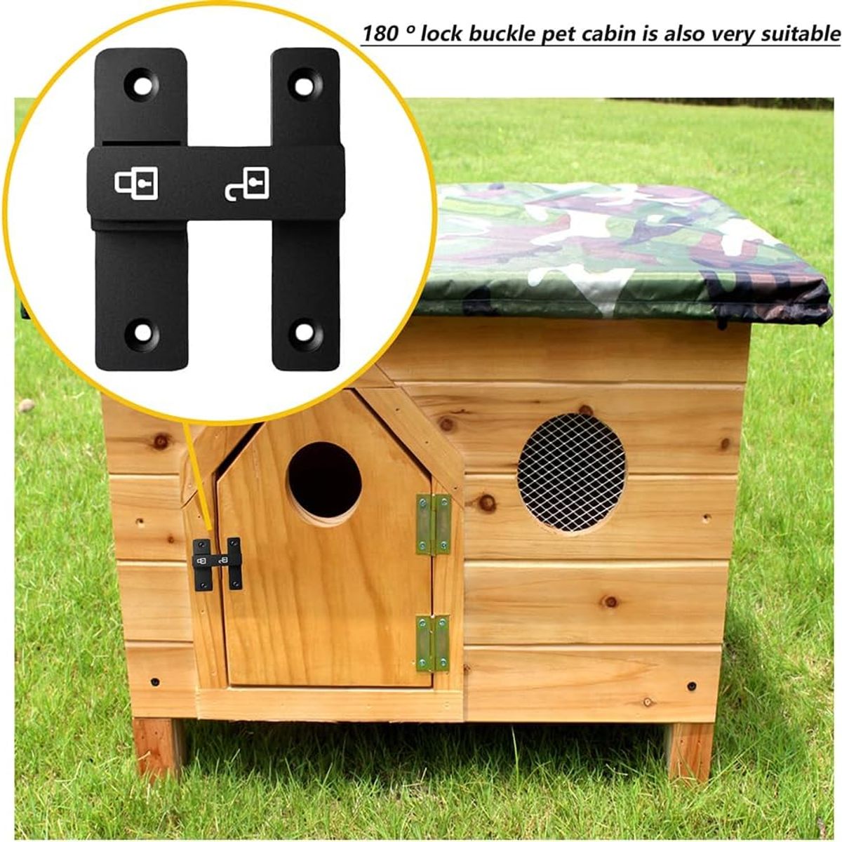 AIZO - 180° Antirrobo Enganche De Puerta Cerrojo Sin Taladrar