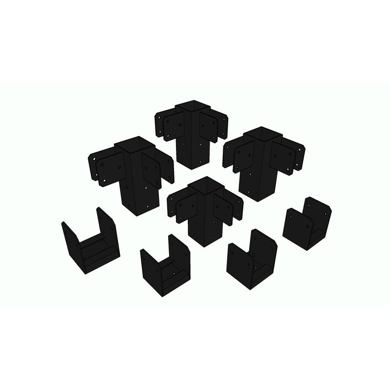 GENERICO - Kit Conectores y Bases Defes outdoor para Pergolas y Terrazas