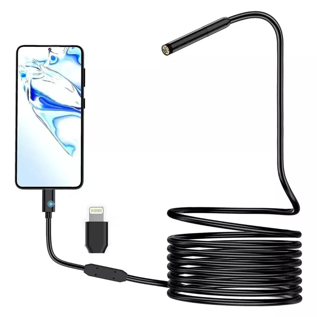 KUANGYE - Endoscopio Cámara Hd 8 Luces Led Para iPhone Ios