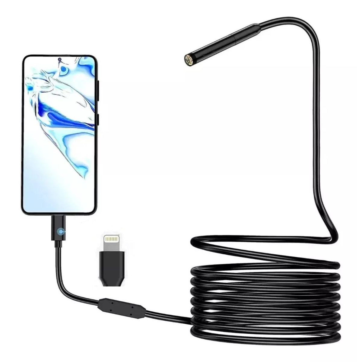 KUANGYE - Endoscopio Cámara Hd 8 Luces Led Para iPhone Ios