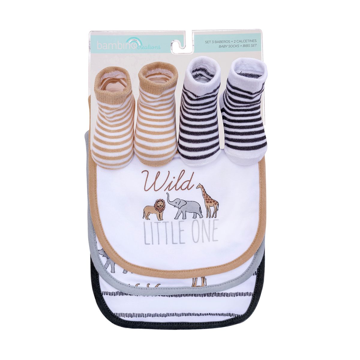 BAMBINO - Set Baberos + Calcetines Niño Wild Bambino