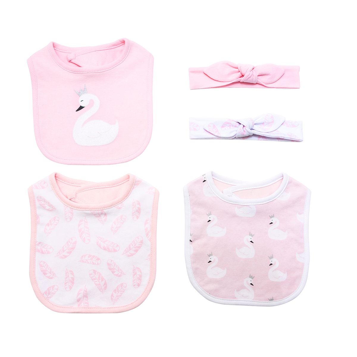 BAMBINO - Set Baberos + Cintillos Niña Cisne Bambino