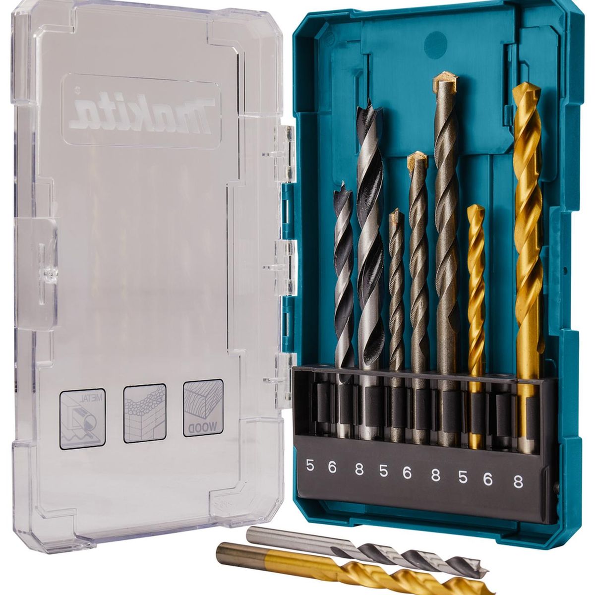 MAKITA - Set Brocas Para Madera/Metal/Concreto (5-8) 9 Pzas-Makita