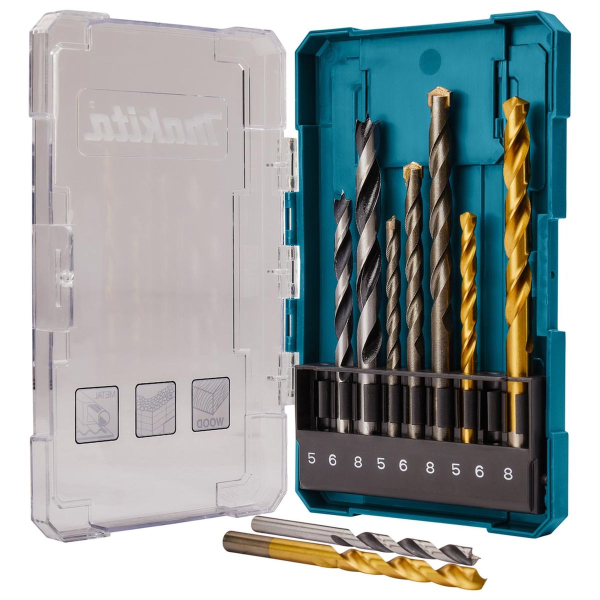 MAKITA - Set Brocas Para Madera/Metal/Concreto (5-8) 9 Pzas-Makita