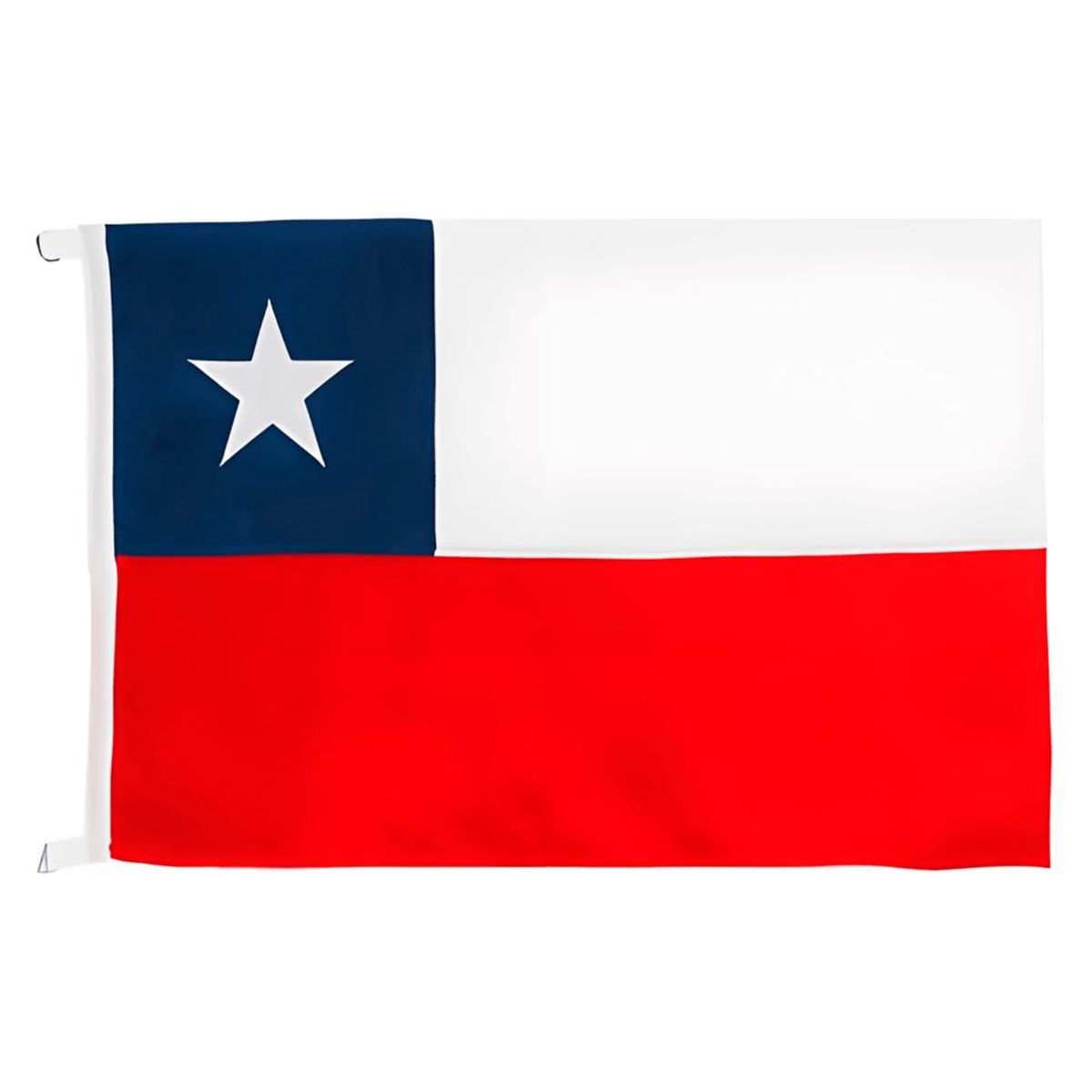 GENERICO - Bandera Chilena 89x136 Cm Con Estrella Bordada
