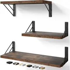 GENERICO - Repisas Flotantes De Madera Multipropósito KIT X3 Rustico…