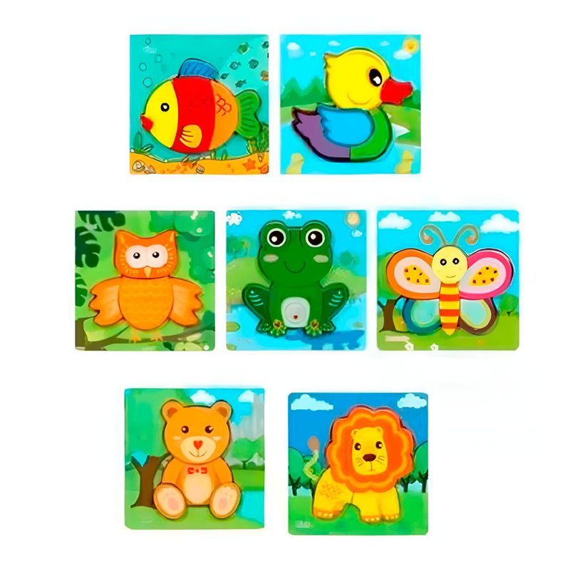 GENERICO - Set 5 Rompecabezas Puzzle De Animales