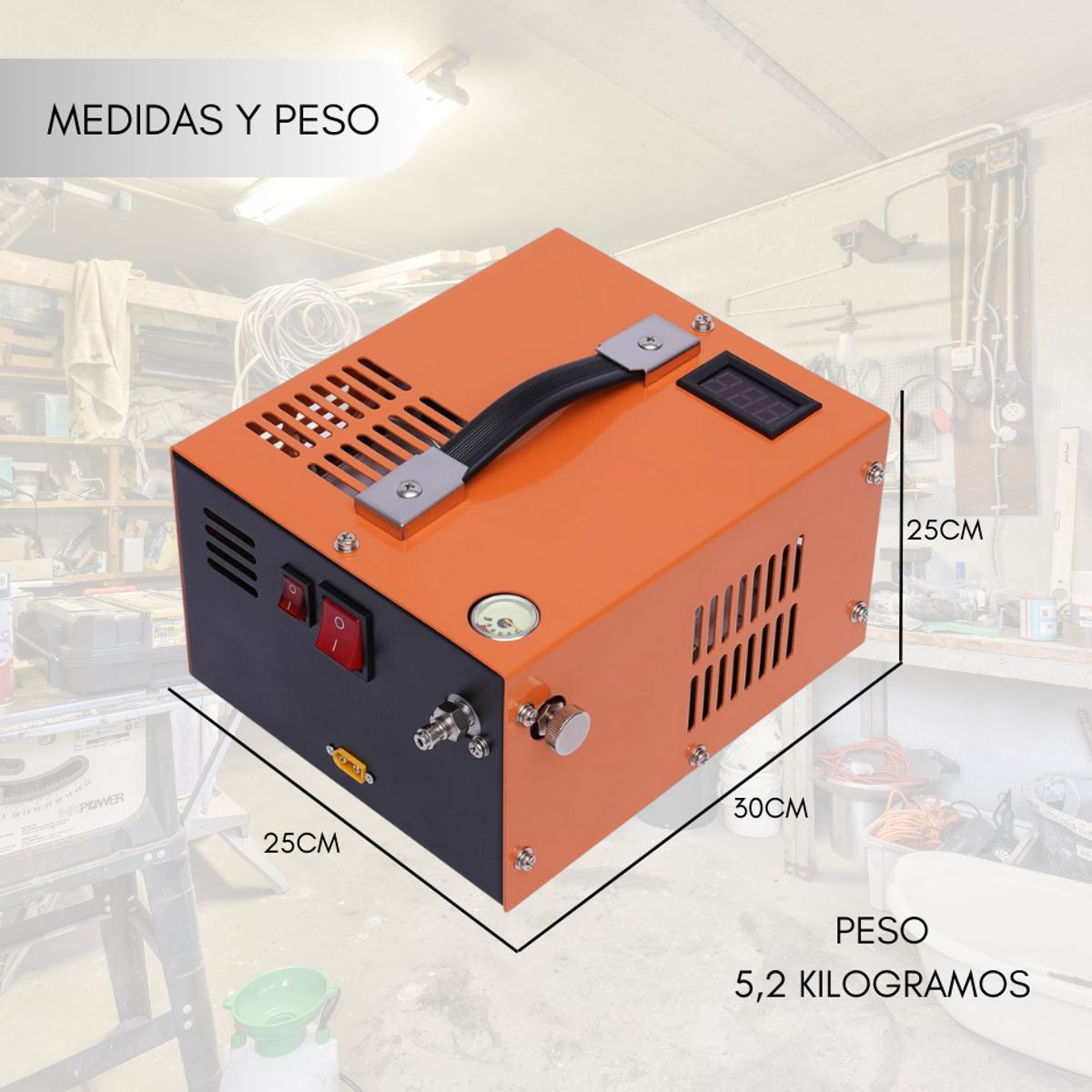 GENERICO - Compresor De Aire Auto Cte 12v 220v 30mpa 4500 300w