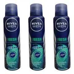 NIVEA - DESODORANTE SPRAY FOR MEN FRESH OCEAN X 150 ML x 3