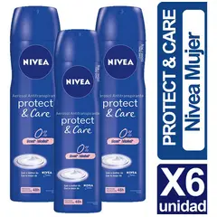 NIVEA - DESODORANTE SPRAY MUJER PROTECT CARE X 150 ML x6.-