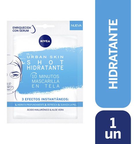 MASCARILLA EN TELA URBAN SKIN SHOT HIDRATANTE 10 MINUTOS