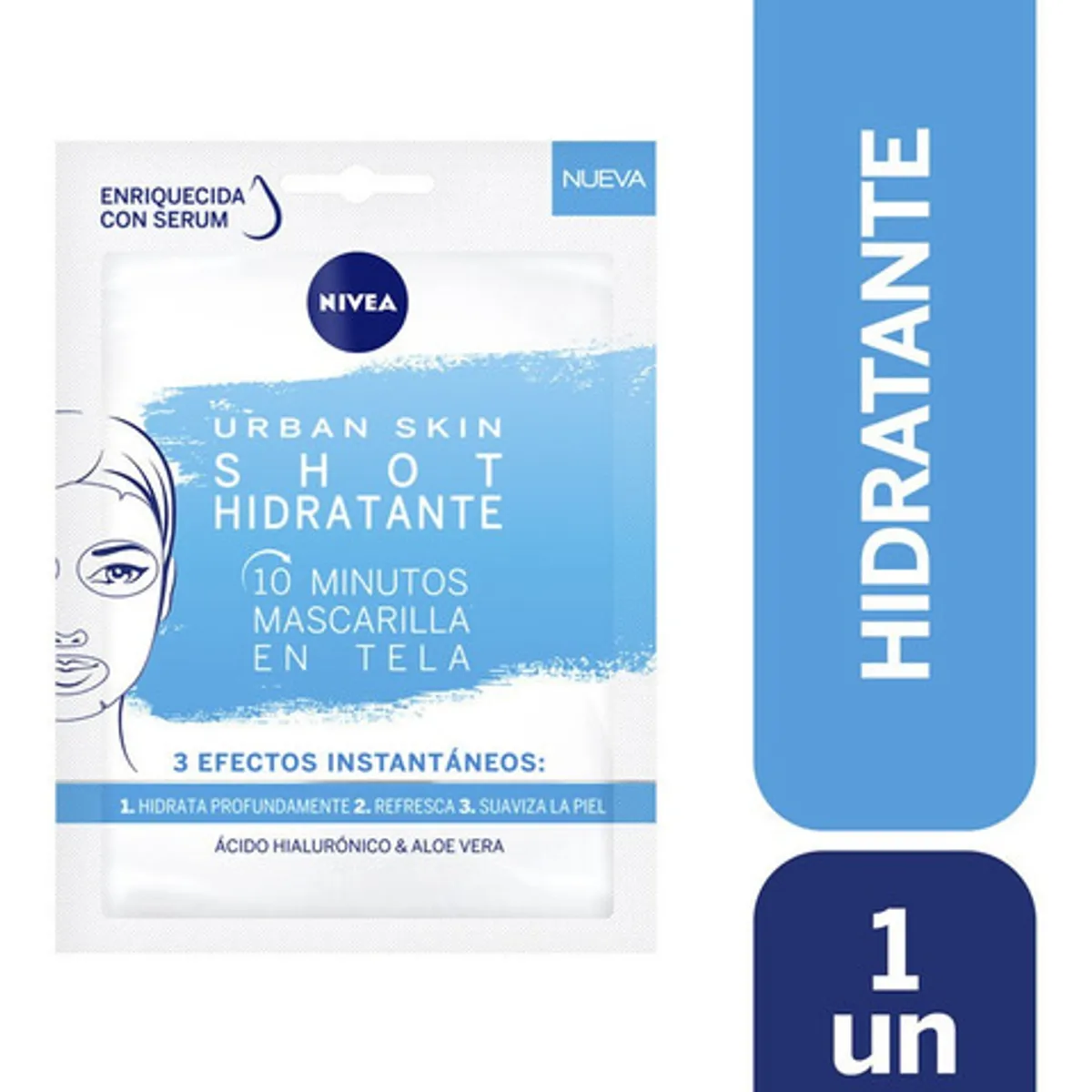 NIVEA - NIVEA MASCARILLA EN TELA URBAN SKIN SHOT HIDRATANTE 10 MINUTOS